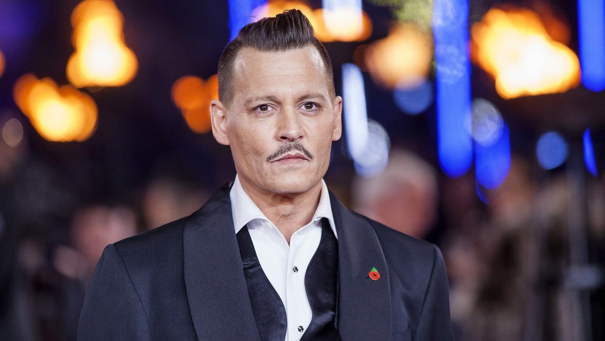 Mandatory Credit: Photo by David Dettmann/REX/Shutterstock (9188068s)Johnny Depp'Murder on the Orient Express' film premiere, Arrivals, London, UK - 02 Nov 2017.