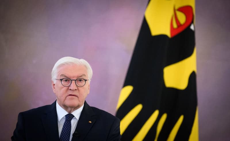 German President Frank-Walter Steinmeier speaks at the start of a discussion entitled "War in the Middle East. Steinmeier said that Ramadan and breaking the fast are part of our religious life in Germany. Bernd von Jutrczenka/dpa