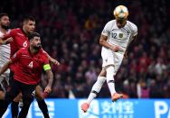 Voici le premier but de Corentin Tolisso en 21 sélections en équipe de France ! Il a été inscrit à la 8e minute. À la 25e minute, les Bleus mènent 1-0. (crédit AFP)