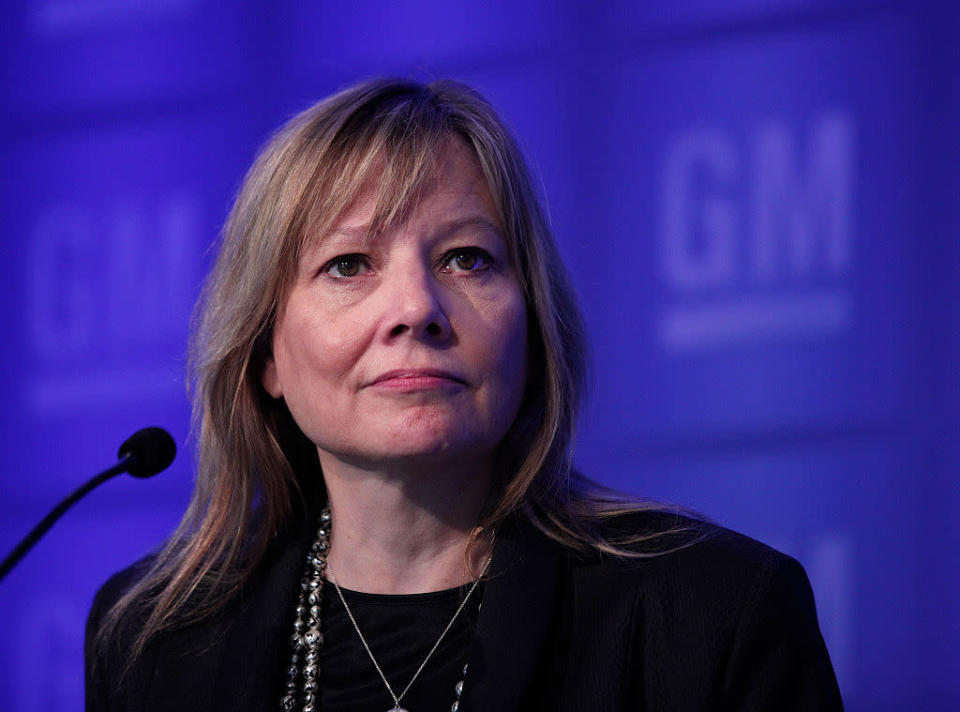 Mary Barra at a GM Shareholders meeting