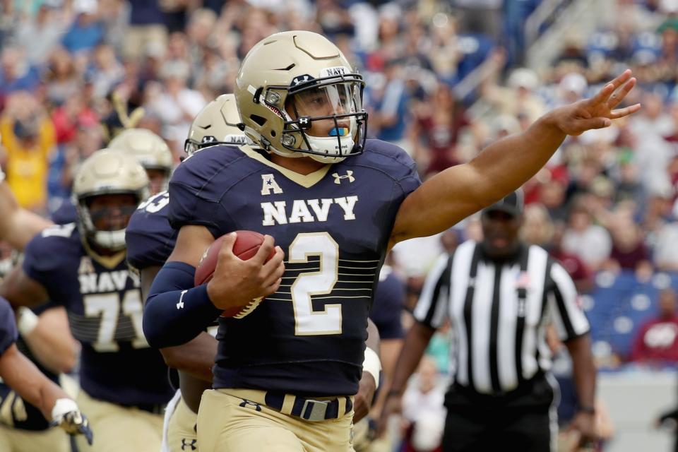 Tago Smith was injured in the Midshipmen's first game of the season. (Getty)