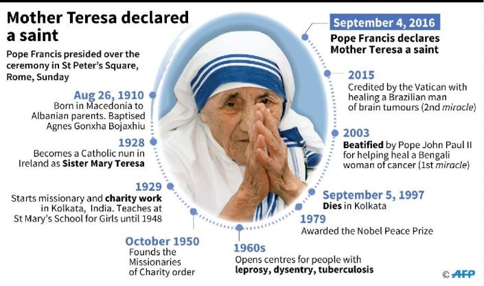 The canonisation of Mother Teresa (AFP Photo/Jonathan Jacobsen)