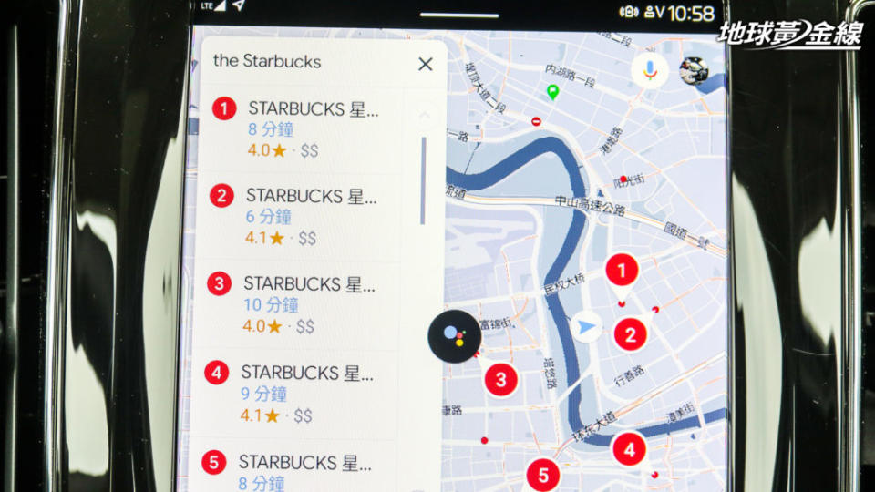 Android Auto車載系統也可以透過聲控搜尋地標點資訊。(攝影/ 陳奕宏)