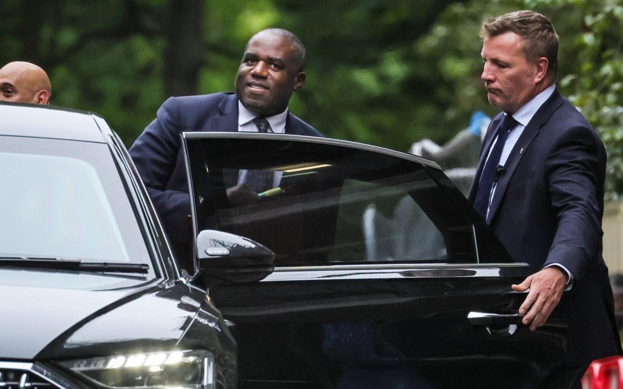 David Lammy gets into his ministerial car