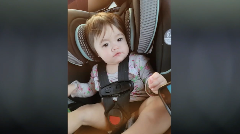 Isabella Garcia pictured in a car seat.