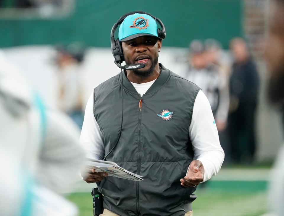 Then-Dolphins head coach Brian Flores during a game in November 2021.