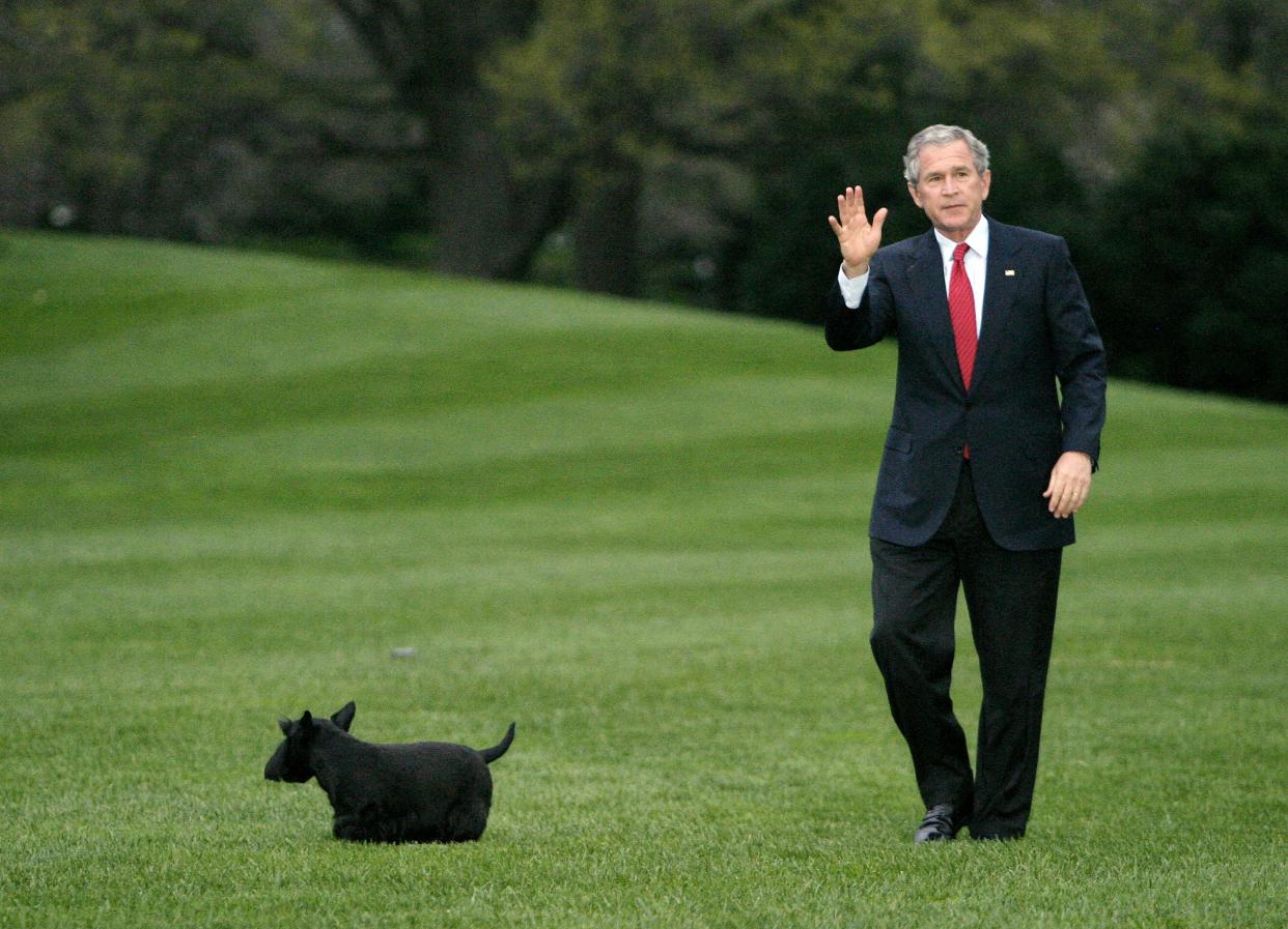 George Bush and Barney