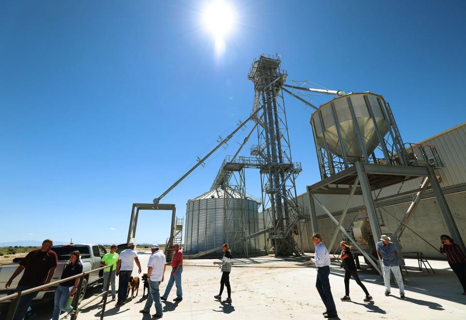 A tour is given at Nye Dairy as the Millard County Farm Bureau hosts a tour of alfalfa farms, water improvements and a dairy to showcase local agriculture in Delta on Wednesday, Sept. 6, 2023. | Jeffrey D. Allred, Deseret News