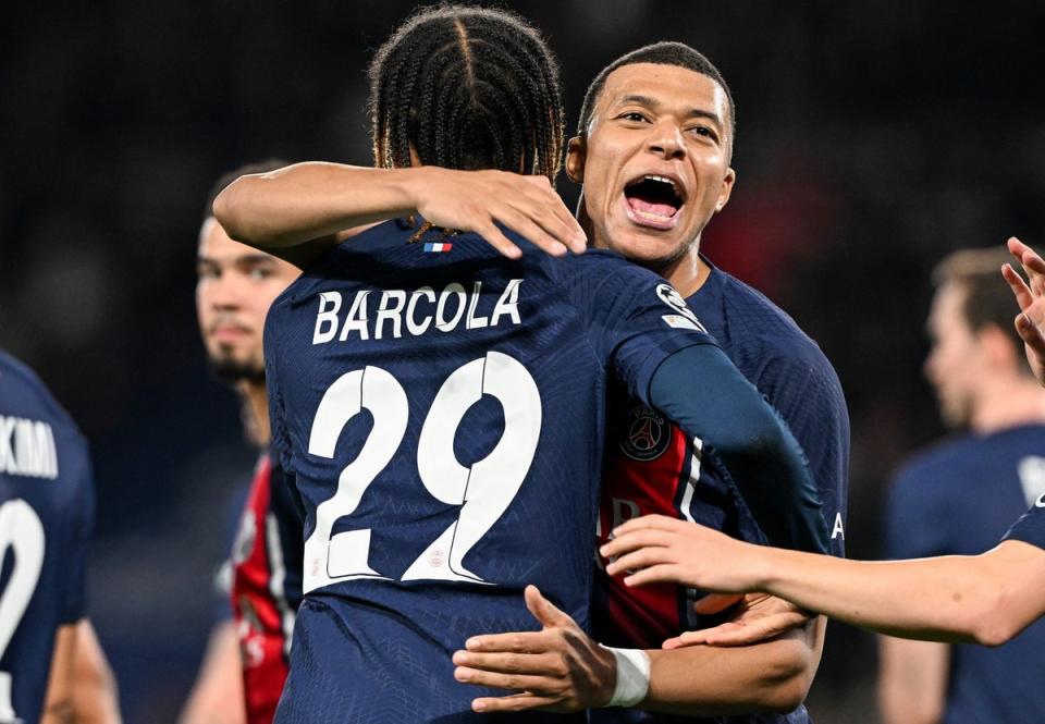 Kylian Mbappe and Bradley Barcola got the goals for PSG (AFP via Getty Images)