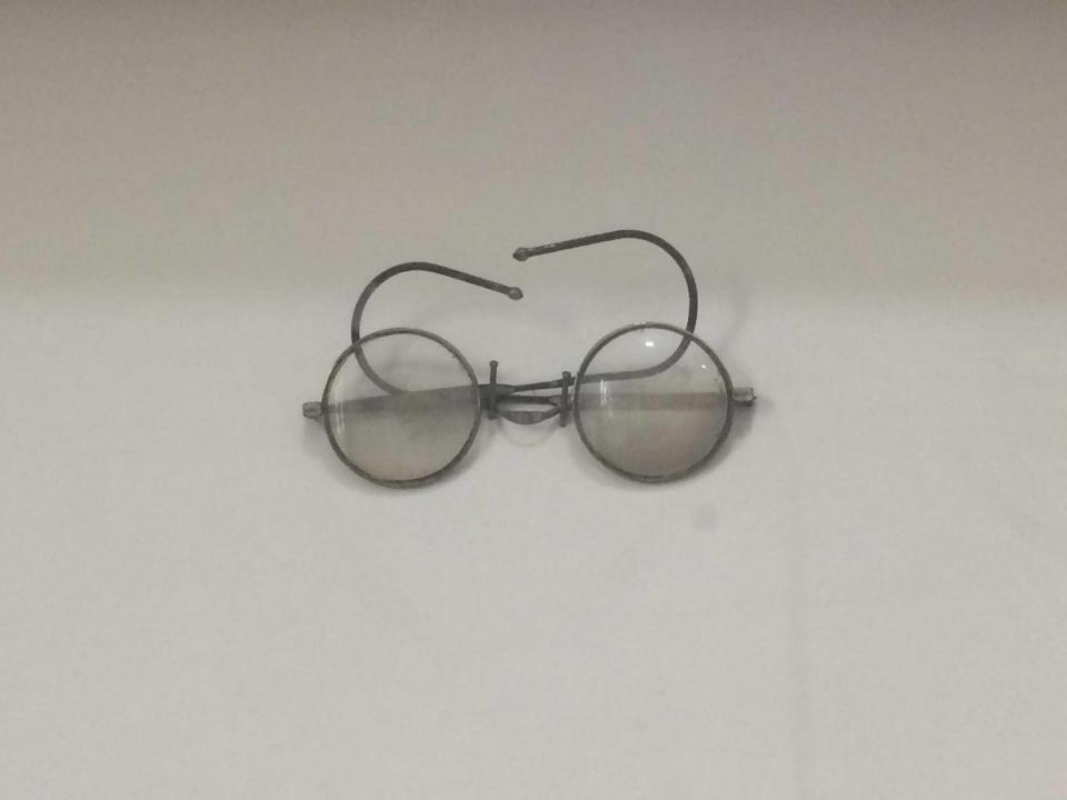 Gandhi’s spectacles, walking aids and pocket watch are all available to view (Tamara Hinson)