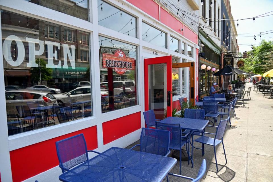 Outdoor seating at The Brickhouse Pub & Grub at 458 Second St. in downtown Macon.