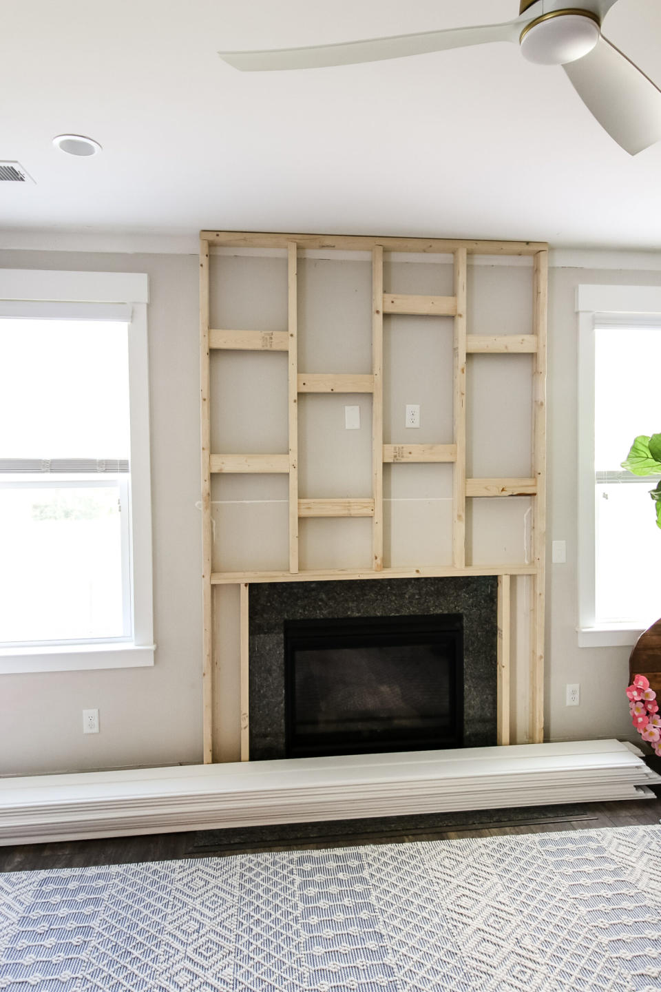 DIY shiplap fireplace