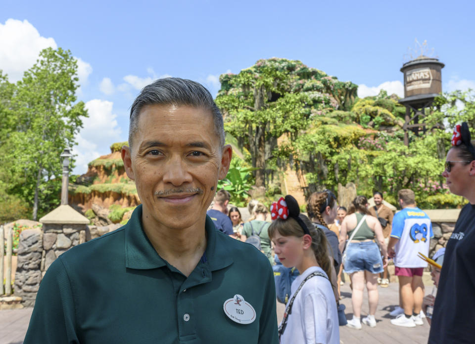 Ted Robledo, the executive creative director of Tiana's Bayou Adventure flume ride, outside the ride at Disney's Magic Kingdom Park at Walt Disney World in Lake Buena Vista, Fla., June 3, 2024. âIt had kind of run its course,â he said of Splash Mountain. (Todd Anderson/The New York Times) 