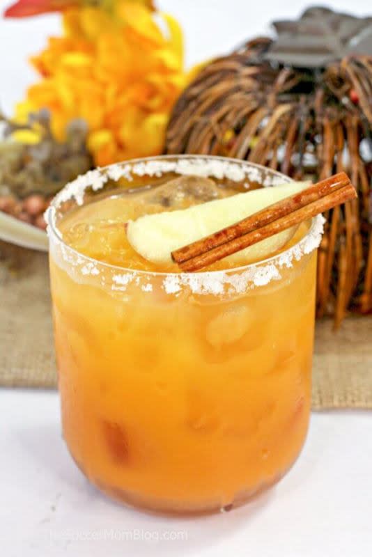 <p>The Soccer Mom Blog</p><p>This Thanksgiving cocktail is pure bliss. It's smooth, sweet, and has got a hint of spicy cinnamon kick. </p><p><strong>Get the recipe: <a href="https://thesoccermomblog.com/thanksgiving-margarita-recipe/" rel="nofollow noopener" target="_blank" data-ylk="slk:Thanksgiving Margarita;elm:context_link;itc:0;sec:content-canvas" class="link rapid-noclick-resp">Thanksgiving Margarita</a></strong></p><p><strong>Related: <a href="https://parade.com/1273582/kristamarshall/thanksgiving-slow-cooker-side-dishes/" rel="nofollow noopener" target="_blank" data-ylk="slk:40 Slow Cooker Thanksgiving Side Dishes;elm:context_link;itc:0;sec:content-canvas" class="link rapid-noclick-resp">40 Slow Cooker Thanksgiving Side Dishes</a></strong></p>