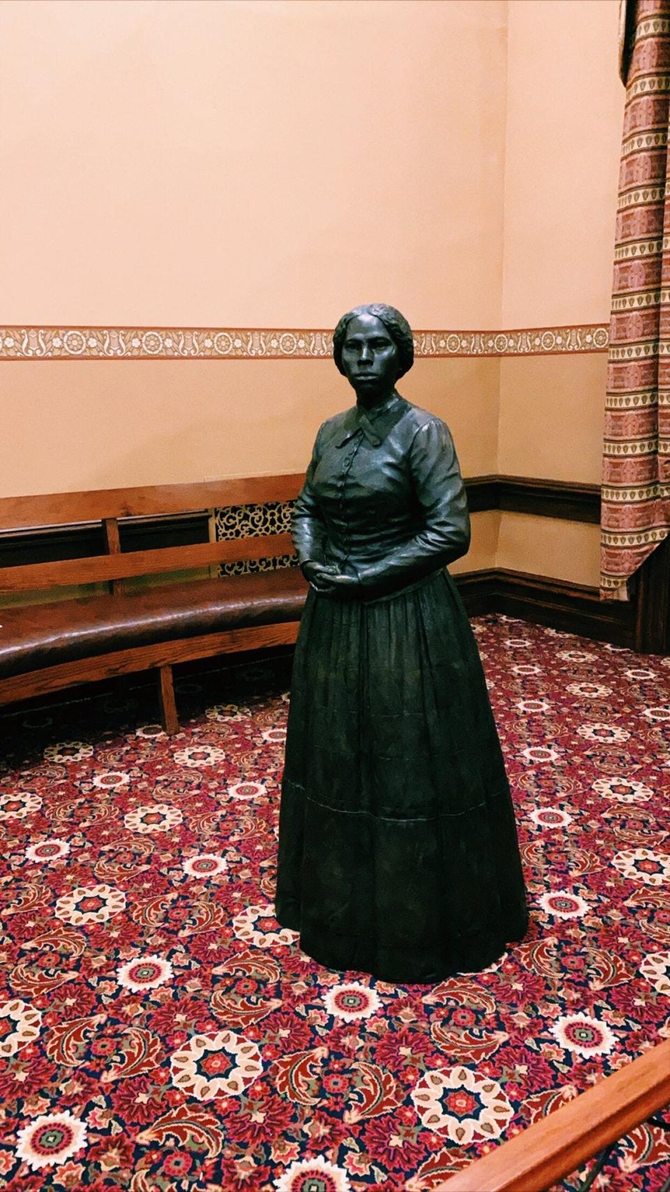 This statue of Harriet Tubman was unveiled Monday night at the Maryland Statehouse in Annapolis.