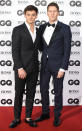 <p><strong>Wearing: </strong>Black tuxes.<br>[Photo: Getty] </p>