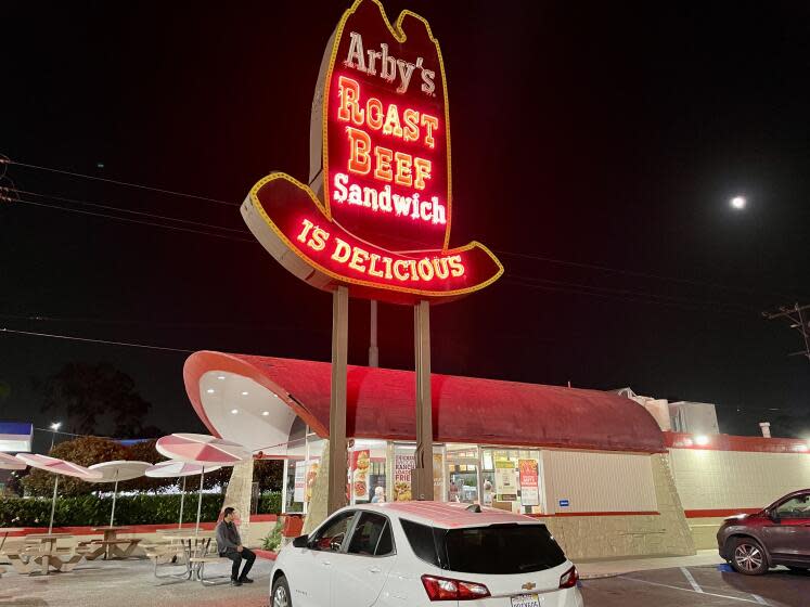 The exterior of Arby's in Huntington Beach.