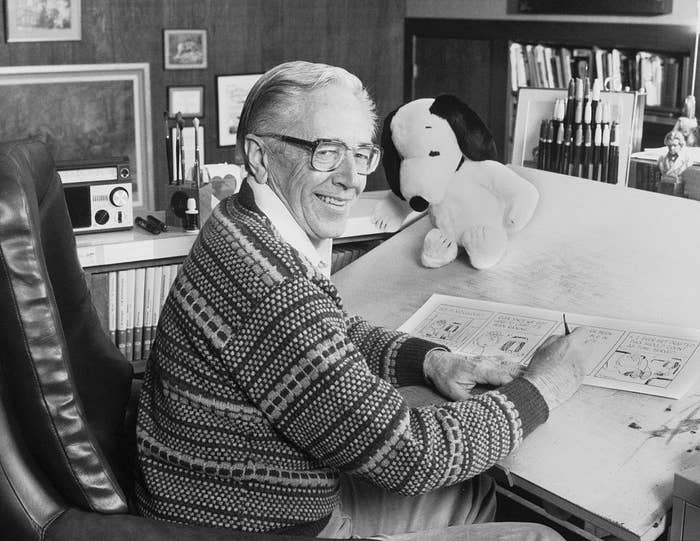 Charles Schulz working