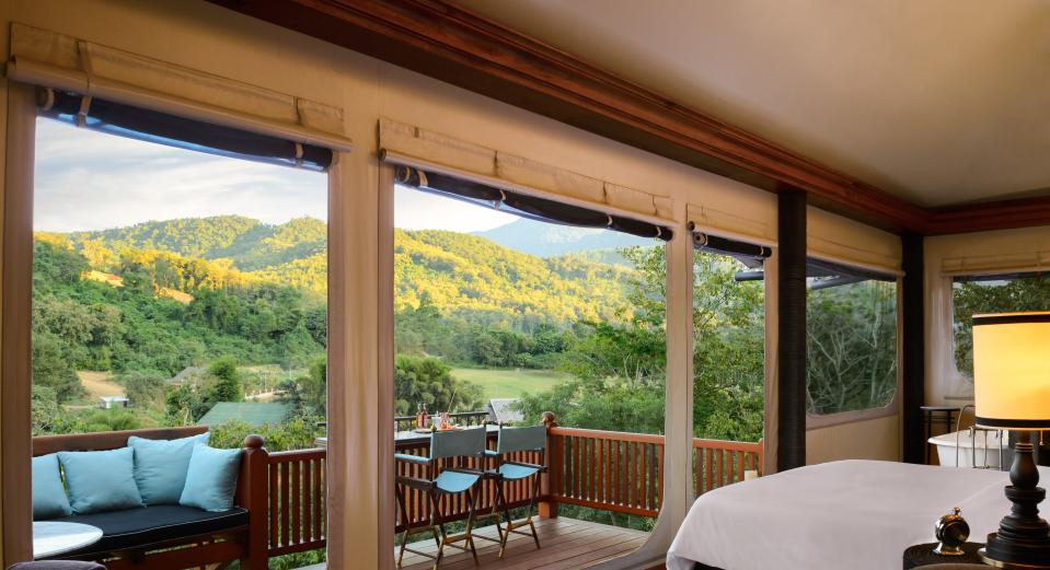 A hilltop tent at the Rosewood Luang Prabang.