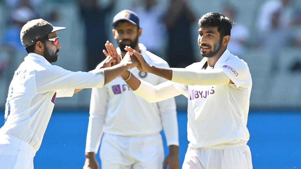 Seen here, India fast bowler Jasprit Bumrah celebrates one of his wickets at the MCG.