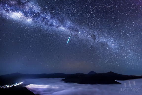 Astrophotographer Justin Ng of Singapore sent in a photo of an Eta Aquarid meteor taken at Mount Bromo, East Java, Indonesia, May 5, 2013.