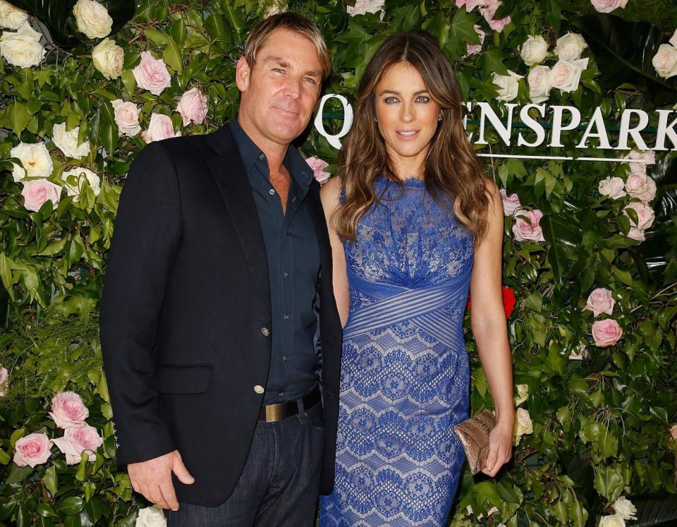 Hurley with her former husband Shane Warne in 2013