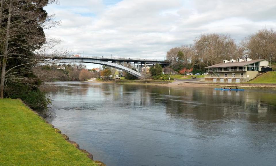 The Waikato River runs through the city of Hamilton.