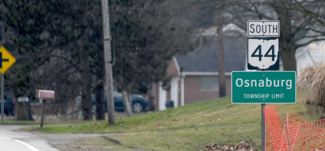 A sign on state Route 44 welcomes motorists to Osnaburg Township.