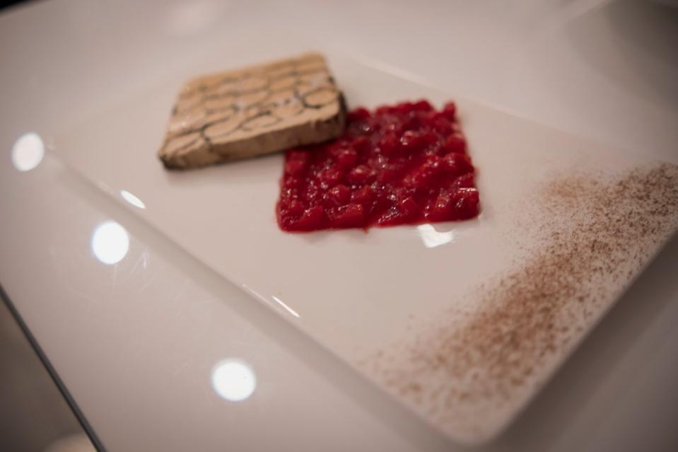 A foie gras terrine is accompanied by blood orange confit. Stefano Giovannini