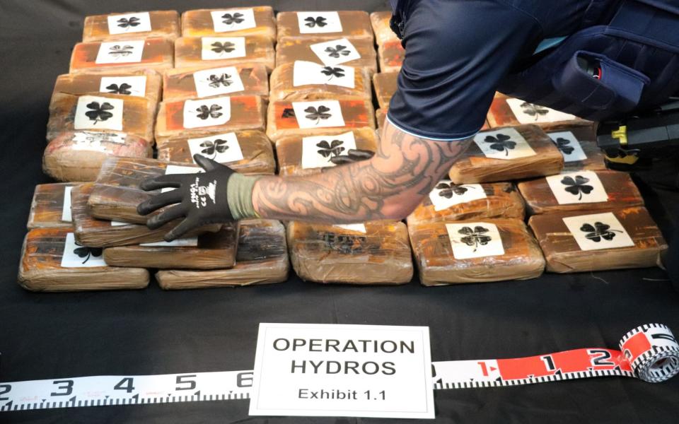 The cocaine, weighing 3.2 tonnes, had a street value of around $316 million (£165m) - New Zealand Police/Reuters