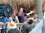 <b>Golden Touch</b><br> Star Robert Downey, Jr. was also photographed taking in the sun while filming "Iron Man 3" in Miami Beach. Filming of the movie was put on hold temporarily while Downey recovered from an ankle injury he suffered on set in August. But now he's back in action, and "Iron Man 3" is still scheduled to hit theaters on May 3, 2013.