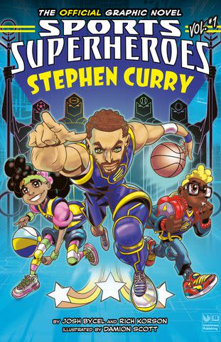 <p>Penguin Workshop/Unanimous Publishing</p> The cover of 'Sports Superheroes Vol #1: Stephen Curry'