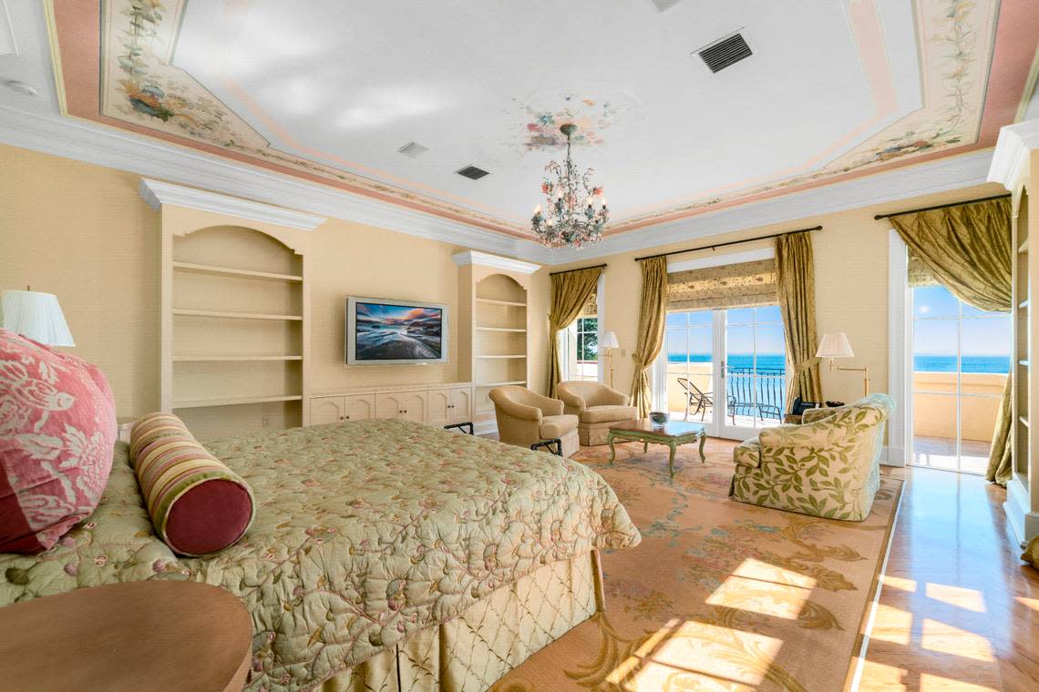 Built in 1999, Indian Spring covers nearly 13,000 square feet and has five bedrooms and five bathrooms. This is one of the five suites with a private balcony overlooking the bay.