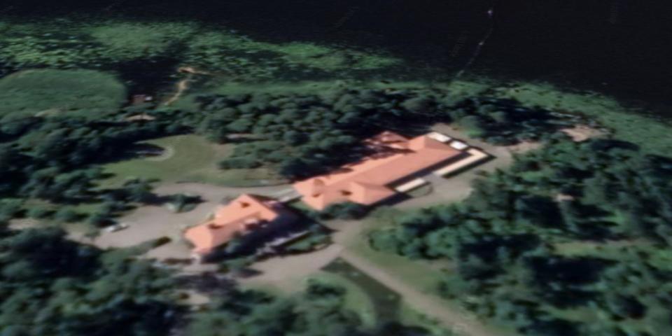 A building marked as "Sellgren's Manor" on Google Earth, in Vyborg, northwest Russia, in July 2020..