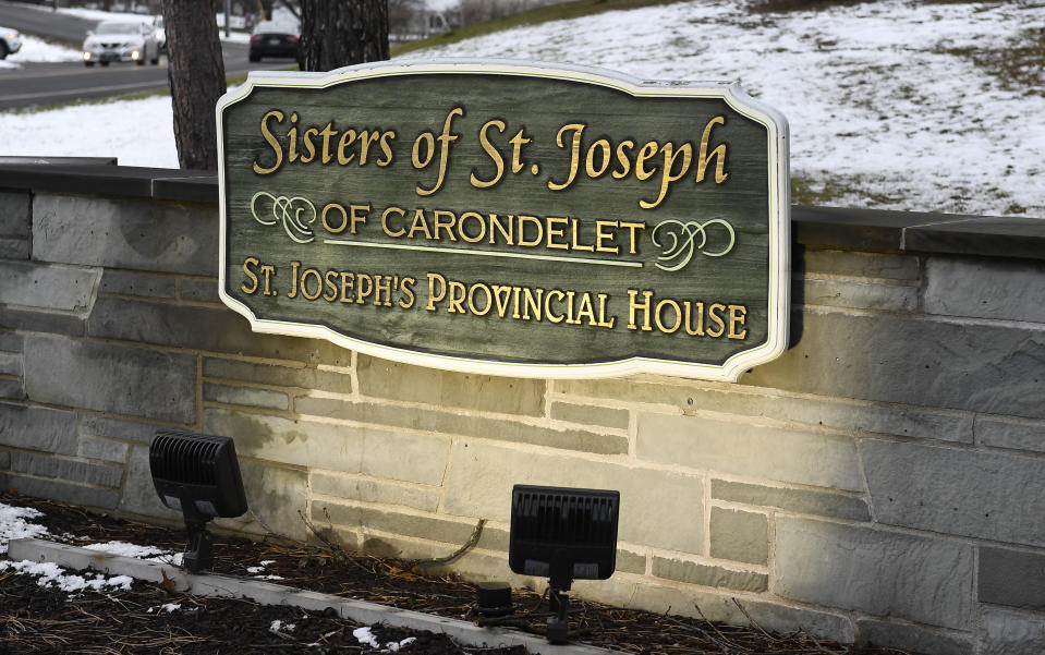 Exterior view of the St. Joseph's Provincial House Tuesday, Jan. 5, 2021, in Latham, N.Y. The home for retired and infirm nuns lost nine residents to COVID-19 during December as the coronavirus pandemic's second wave surged in upstate New York. (AP Photo/Hans Pennink)