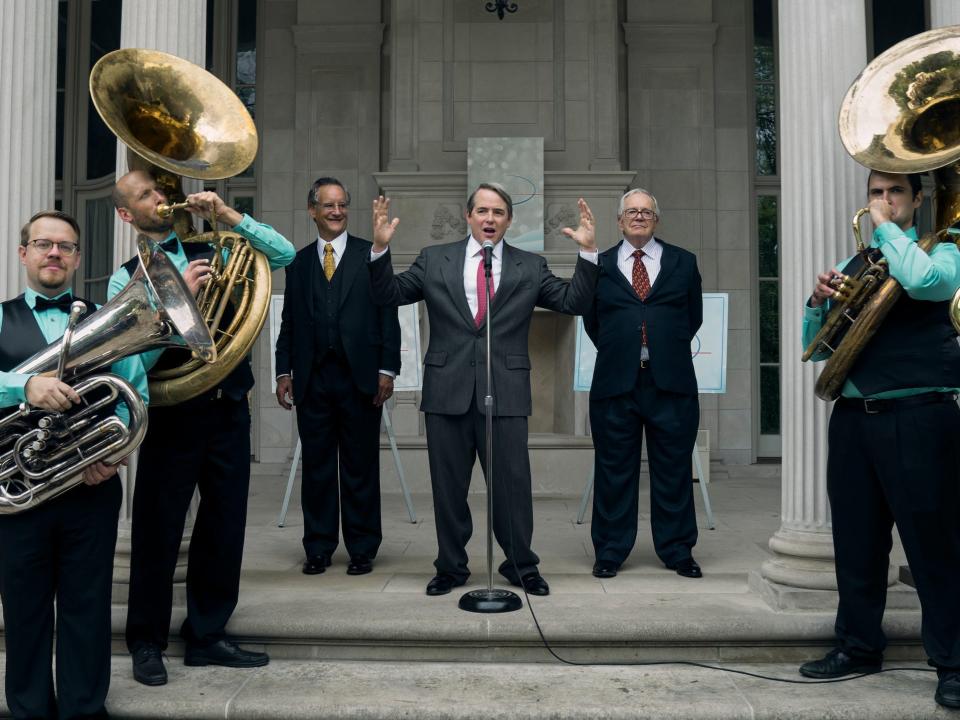 Matthew Broderick (center) as Richard Sackler on Netflix's "Painkiller."