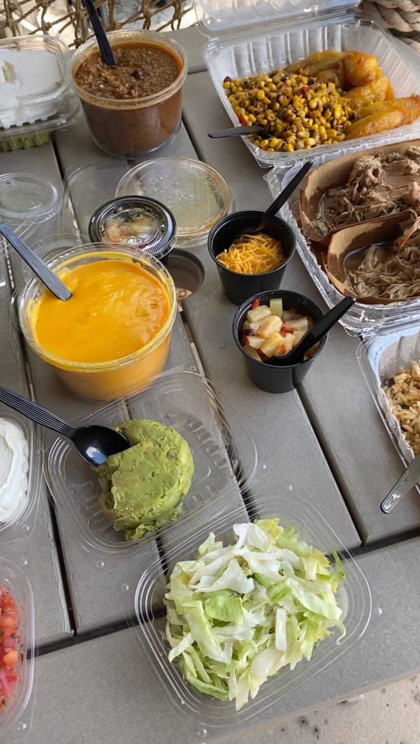 spread for rice bowls from typhoon lagoon in cabana 