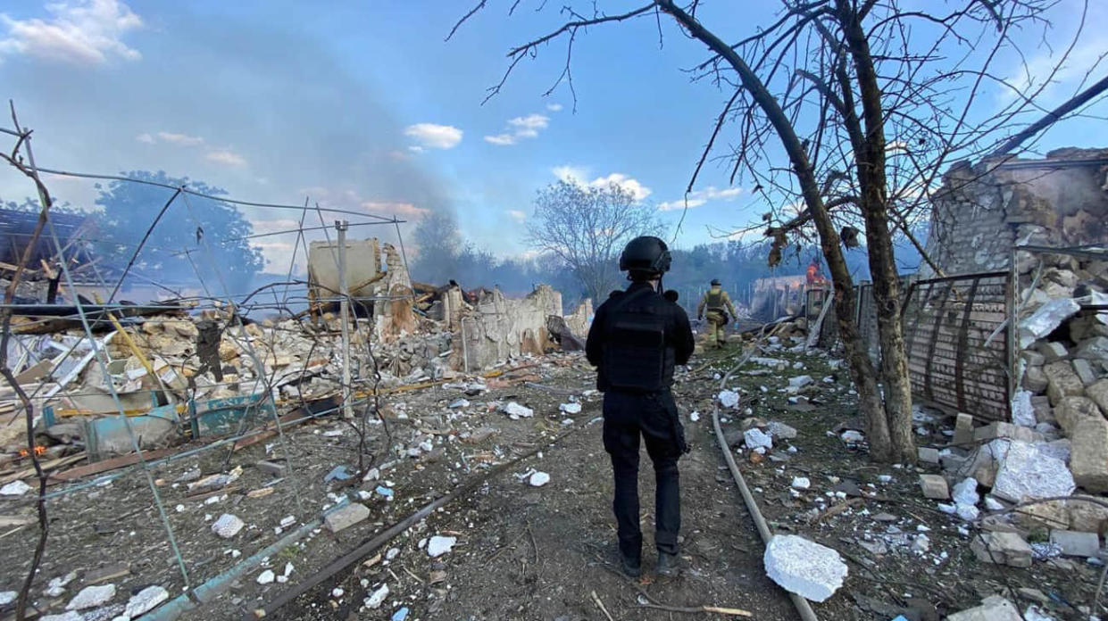 Aftermath of Russian attack on Kupiansk district in Kharkiv Oblast. Photo: Bolvinov on Facebook