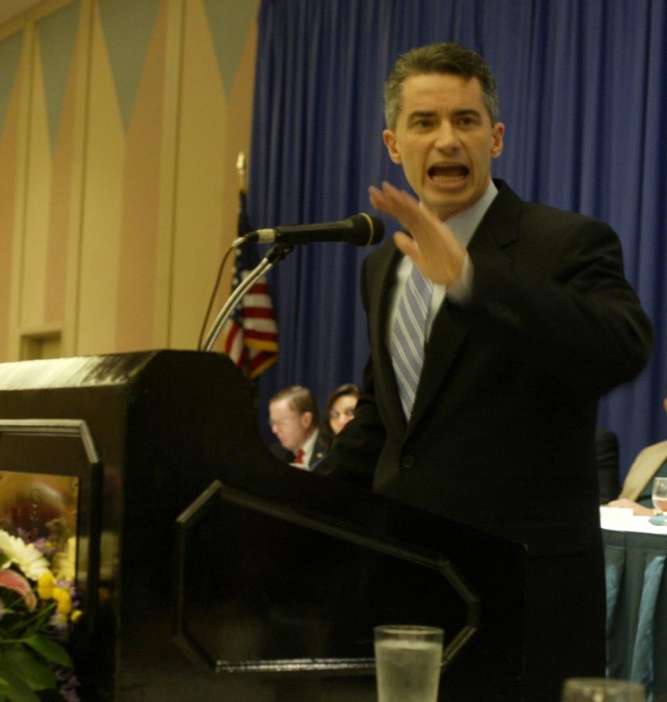 Then Gov. James McGreevey at the League of Municipalities Convention at the Atlantic City Convention Center in 2003.