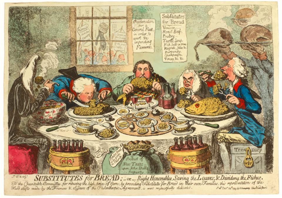 A James Gillray cartoon featured in the Fitzwilliam Museum's exhibition Feast & Fast - Amy Jugg