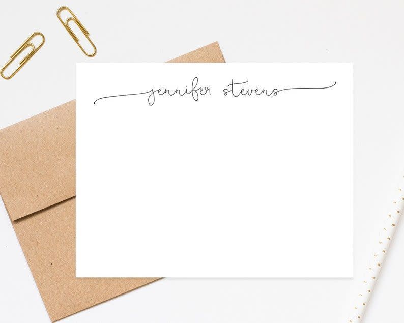 Script Personalized Stationery Cards Set