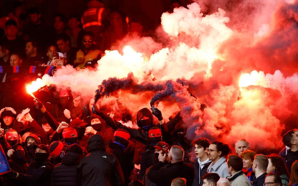 Crystal Palace fans with flares - Action Images via Reuters/Peter Cziborra