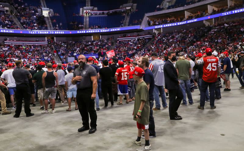 U.S. President Donald Trump holds his first re-election campaign rally in several months in Tulsa, Oklahoma