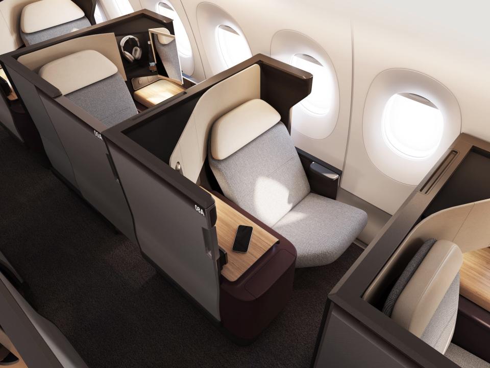 Qantas A350-1000 business class.