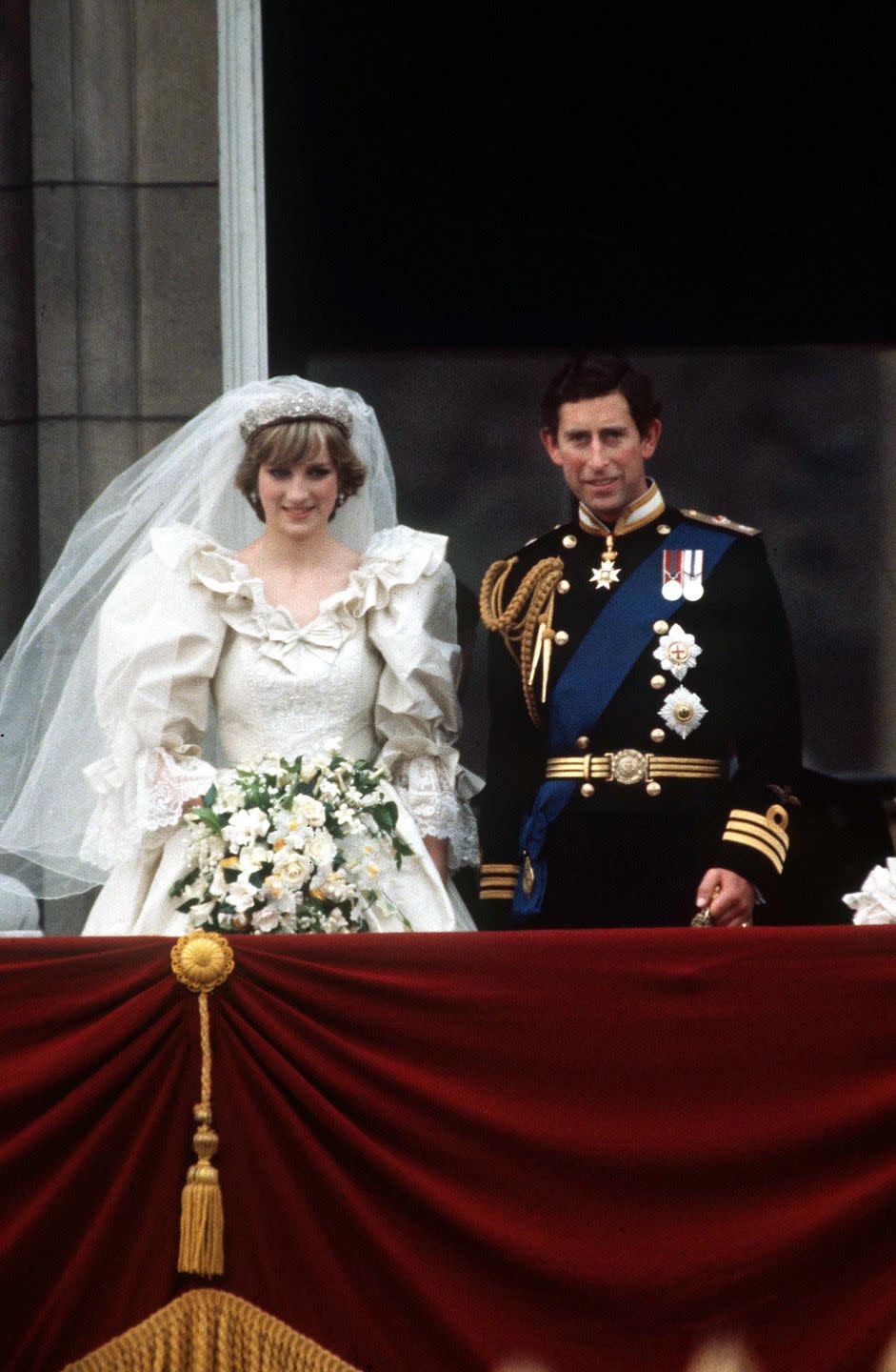 <p>Who could forget Princess Diana's 25-foot train–the longest in royal history–made by David and Elizabeth Emanuel for Alexander McQueen? While the cost of the dress is unknown, <a href="https://www.crfashionbook.com/celebrity/g28506147/secret-moments-princess-diana-royal-wedding/?slide=11" rel="nofollow noopener" target="_blank" data-ylk="slk:Prince Charles and Princess Diana's total wedding cost;elm:context_link;itc:0;sec:content-canvas" class="link ">Prince Charles and Princess Diana's total wedding cost</a> was an estimated $48 million. This royal couple divorced in 1996 after 15 years of marriage. </p>