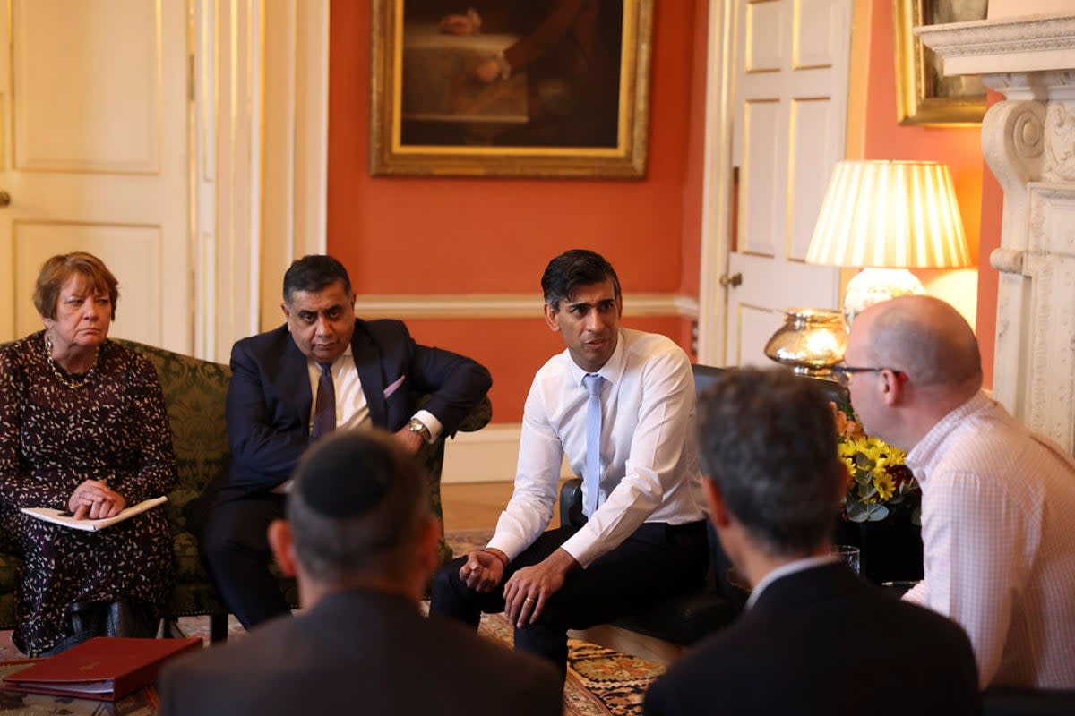 Relatives of four Gaza hostages met Rishi Sunak at Downing Street (Simon Dawson / No 10 Downing St)