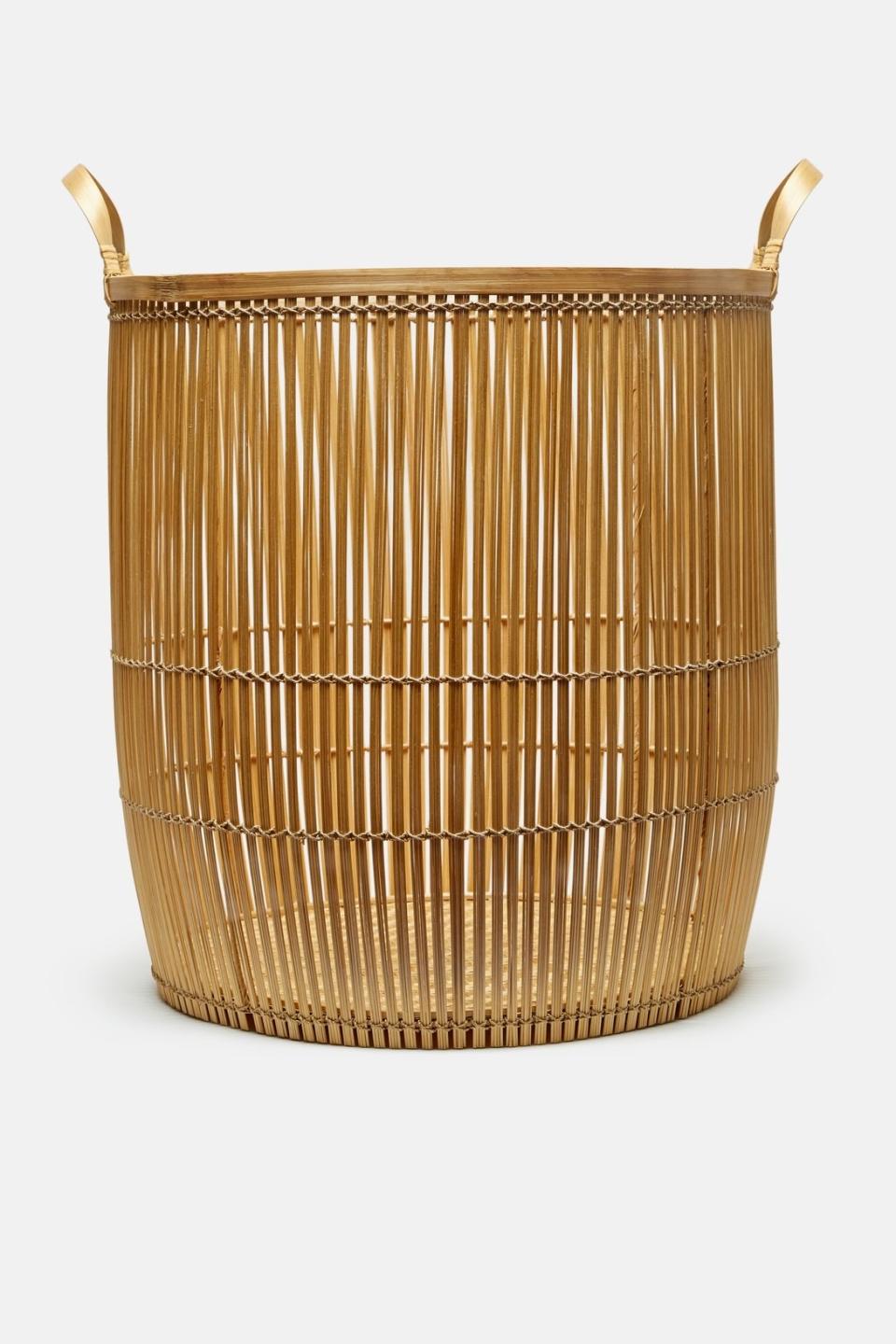 We love a good multipurpose gift—a natural bamboo basket that declutters and decorates.
SHOP NOW: Bamboo basket by Hübsch, $290, theline.com.