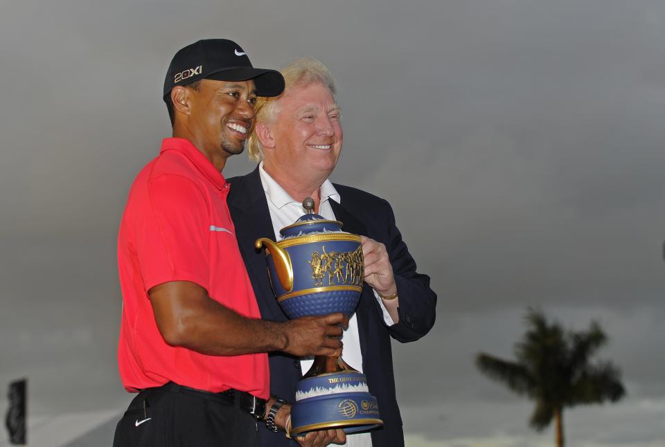 Tiger Woods and Donald Trump in 2013. (Getty)