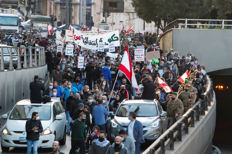 Protest against the fall in Lebanese pound currency and mounting economic hardships in Beirut