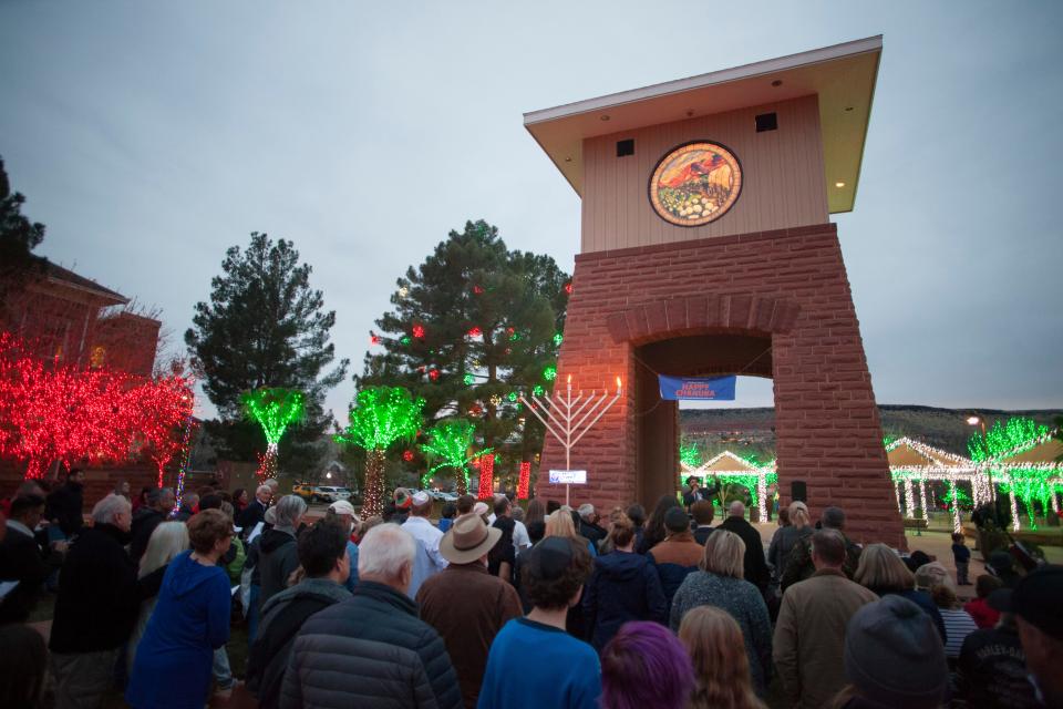 The 2019 Menorah Lighting in St. George drew large crowds to the Town Square park for the lighting ceremony and other acitivities.